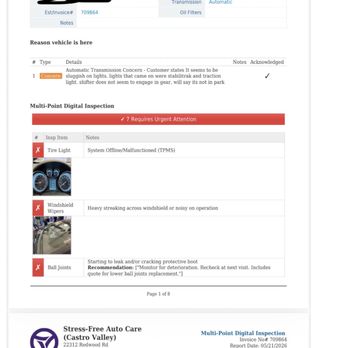 Stress-Free Auto Care - 1st vehicle inspection - Auto Repair Near Me - Castro Valley, California Stress-Free Auto Care - 1st vehicle inspection - Auto Repair Near Me - Castro Valley, California
