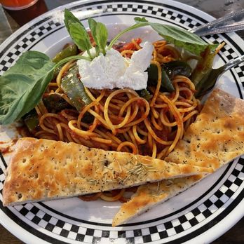 Anthony's Coal Fired Pizza & Wings - Homemade focaccia bread with spaghetti and meatballs - Pizza Near Me - Boca Raton, Florida Anthony's Coal Fired Pizza & Wings - Homemade focaccia bread with spaghetti and meatballs - Pizza Near Me - Boca Raton, Florida