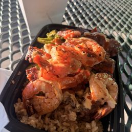 Ribeye with shrimp