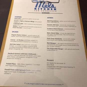 Mel's Kitchen - Menu - American Near Me - San Francisco, California Mel's Kitchen - Menu - American Near Me - San Francisco, California