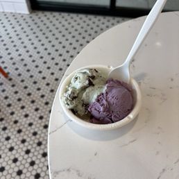 Mint Chip and Wildberry Lavender ice creams