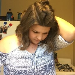 Loose french braid and top knot for fun :) Loose french braid and top knot for fun :)