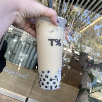 T% Coffee + Tea - Davis  - Jasmine green milk tea with boba - Bubble Tea Near Me - Davis, California