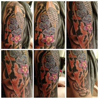 Castro Tattoo - This collage does not do the piece justice :) Half sleeve by Hannah Wolf. - Tattoo Near Me - San Francisco, California Castro Tattoo - This collage does not do the piece justice :) Half sleeve by Hannah Wolf. - Tattoo Near Me - San Francisco, California