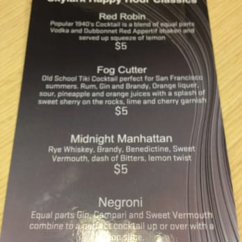 Skylark - Weekday Happy Hour Specials till 8 PM. - Cocktail Bars Near Me - San Francisco, California Skylark - Weekday Happy Hour Specials till 8 PM. - Cocktail Bars Near Me - San Francisco, California