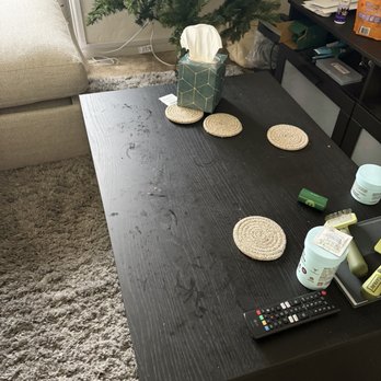 Roxanas Cleanings - Dirty Coffee table BEFORE - Home Cleaning Near Me - Carson, California
