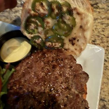 Sasha's On Shaw - Burger with added Jalapeños - New American Near Me - Saint Louis, Missouri Sasha's On Shaw - Burger with added Jalapeños - New American Near Me - Saint Louis, Missouri