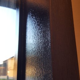 Orange peel from overspraying.