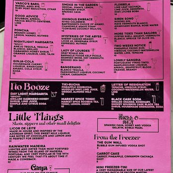Lonely Siren - Cocktails menu - July 2025 - Cocktail Bars Near Me - Seattle, Washington