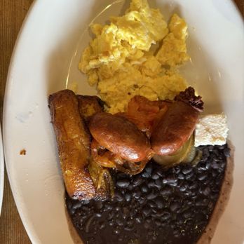 Antigua Bread - Mañanero Breakfast Plate (chorizo, black beans, eggs, and plantains). - Coffee & Tea Near Me - Los Angeles, California Antigua Bread - Mañanero Breakfast Plate (chorizo, black beans, eggs, and plantains). - Coffee & Tea Near Me - Los Angeles, California