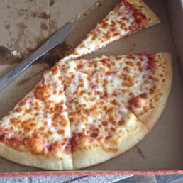 Cheese pizza. Had to tell them to make sure the cheese is on the whole pizza and not just dropped on. Cheese pizza. Had to tell them to make sure the cheese is on the whole pizza and not just dropped on.