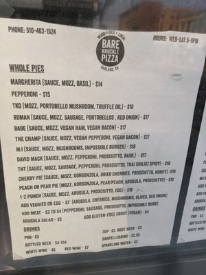 Menu photo 3 Bare Knuckle Pizza Oakland, CA