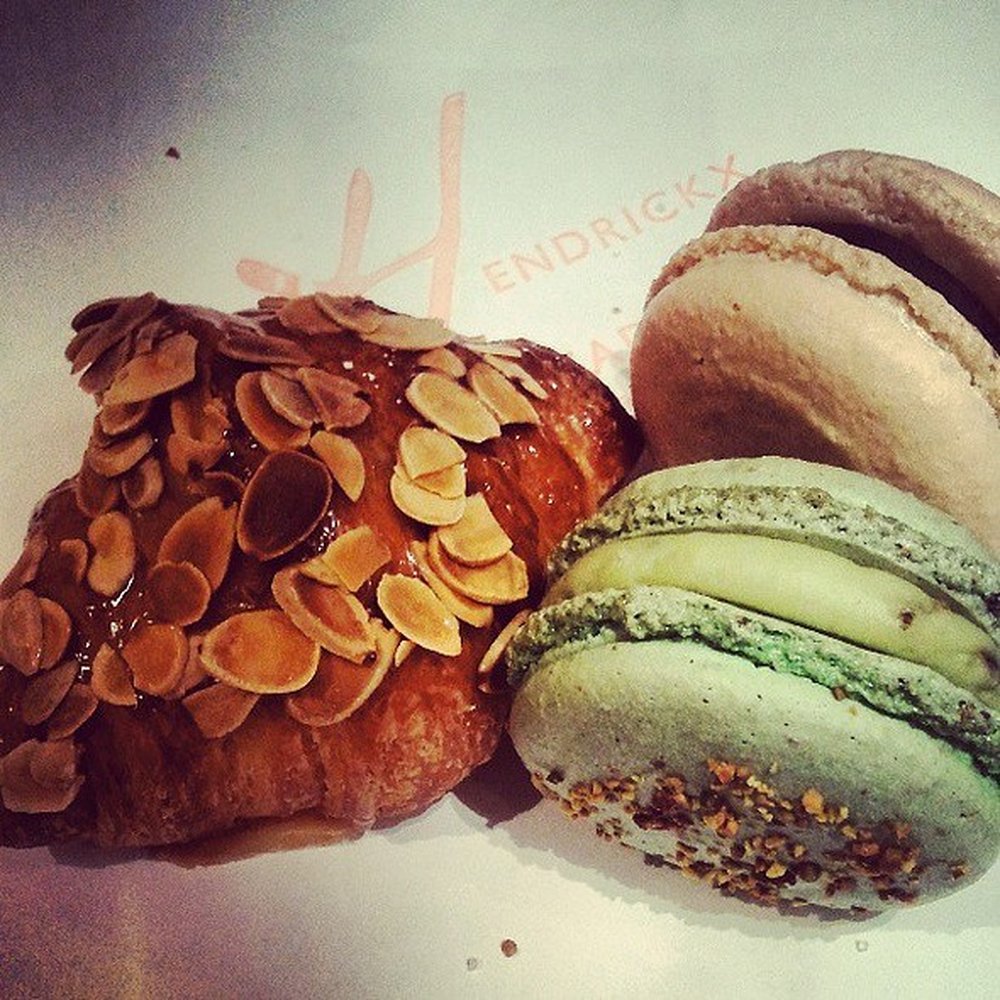 Hendrickx Belgian Bread Crafter - Almond croissant, mocha macaron, and pistachio macaron - Bakeries Near Me - Chicago, Illinois Hendrickx Belgian Bread Crafter - Almond croissant, mocha macaron, and pistachio macaron - Bakeries Near Me - Chicago, Illinois