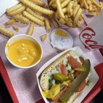 Wrigleyville Dogs - 2 Chicago Style Hot Dogs and French Fries - Hot Dogs Near Me - Chicago, Illinois Wrigleyville Dogs - 2 Chicago Style Hot Dogs and French Fries - Hot Dogs Near Me - Chicago, Illinois