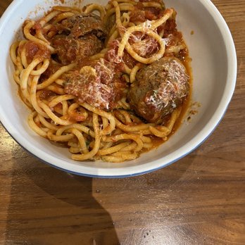 North Italia - Spaghetti and meatballs. The meatballs have a little spicy kick to them. Nothing amazing. - Italian Near Me - Plano, Texas North Italia - Spaghetti and meatballs. The meatballs have a little spicy kick to them. Nothing amazing. - Italian Near Me - Plano, Texas