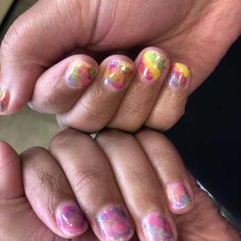 Diva Nails Spa - I chose not to have matching colors but each nail is a bit different in tye dye design - Nail Salons Near Me - Lakewood, Washington Diva Nails Spa - I chose not to have matching colors but each nail is a bit different in tye dye design - Nail Salons Near Me - Lakewood, Washington
