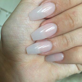 Coffin nails by Cherry. Nail color is OPI put it in neutral