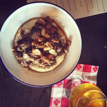 Public House - Full menu takeover 6/1/16. Smoked lamb neck: Roasted chanterelle ragout, white corn grits and peanuts. - Cocktail Bars Near Me - Ferndale, Michigan Public House - Full menu takeover 6/1/16. Smoked lamb neck: Roasted chanterelle ragout, white corn grits and peanuts. - Cocktail Bars Near Me - Ferndale, Michigan