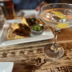Arch City Tavern - Dry matin in with a twist and spring rolls in the background