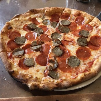 Villa Schiano - Hot and crispy brick oven pizza with sausage and pepperoni - Italian Near Me - Elizabethville, Pennsylvania Villa Schiano - Hot and crispy brick oven pizza with sausage and pepperoni - Italian Near Me - Elizabethville, Pennsylvania