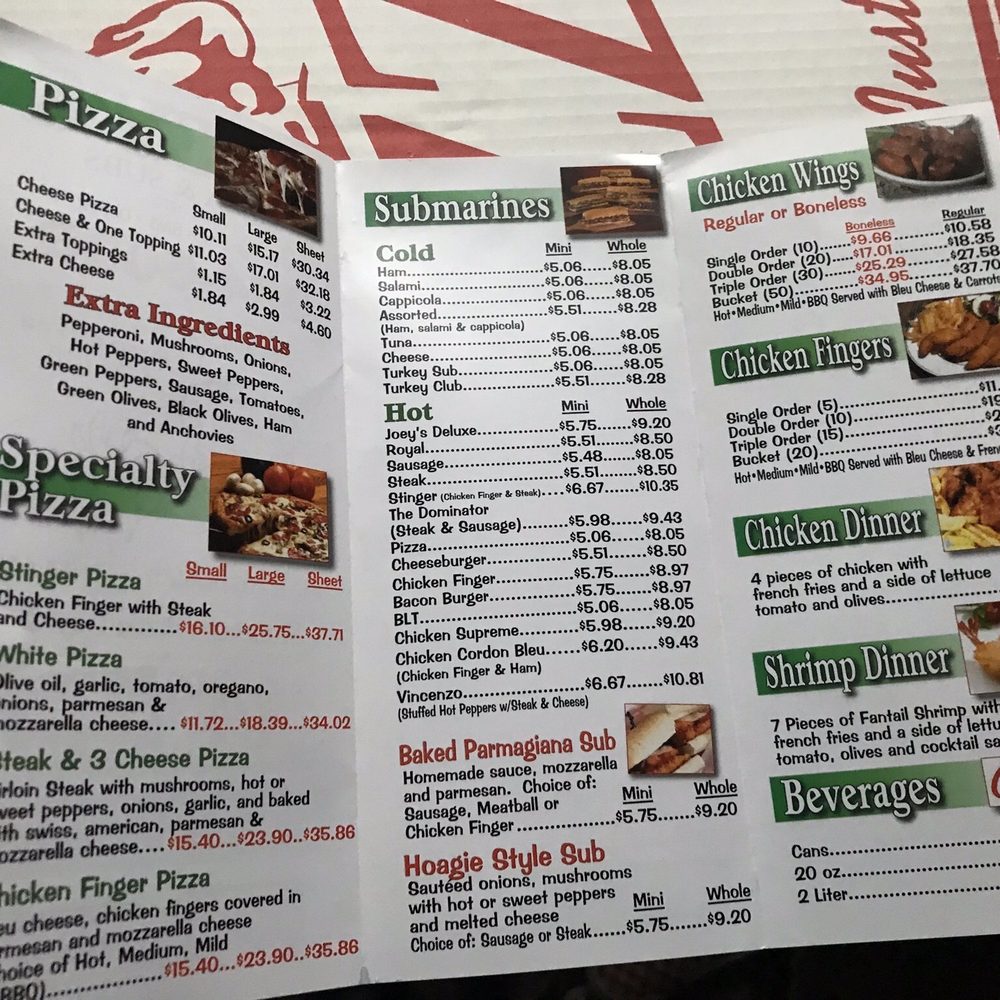 Joey's Pizza Depew - Prices have gone up this is the menu from November 2019 - Pizza Near Me - Depew, New York Joey's Pizza Depew - Prices have gone up this is the menu from November 2019 - Pizza Near Me - Depew, New York