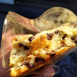 Trifecta Coffee Company - Chocolate Chip Scone. The best thing we ordered. The handmade chocolates looked amazing too!