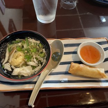 Tokyo Thai Sushi Japanese Restaurant - Wonton soup with spring roll. Lunch special - Japanese Near Me - Naples, Florida