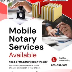 South Carolina Notary Services - Mobile Notary and POA assistance?