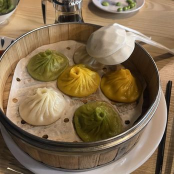 Dumpling Empire - 6 Tri-Color Steamed Soup Buns - Dim Sum Near Me - Omaha, Nebraska Dumpling Empire - 6 Tri-Color Steamed Soup Buns - Dim Sum Near Me - Omaha, Nebraska