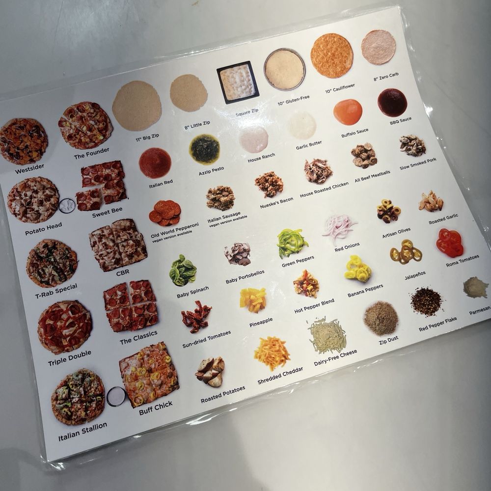 Azzip Pizza - In laminated list to carry up to the counter to assist with ordering. - Pizza Near Me - Indianapolis, Indiana Azzip Pizza - In laminated list to carry up to the counter to assist with ordering. - Pizza Near Me - Indianapolis, Indiana