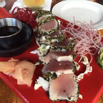 Ponds Hilo - Ahi seared tuna, fresh and delish! served w/soy sauce, ginger and wasabi, beautiful presentation. - Hawaiian Near Me - Hilo, Hawaii
