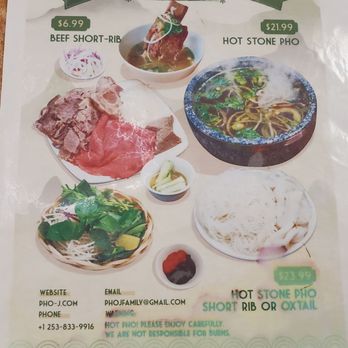 Pho J - Menu (hot stone pho promo) - Vietnamese Near Me - Auburn, Washington Pho J - Menu (hot stone pho promo) - Vietnamese Near Me - Auburn, Washington