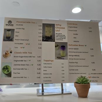 Mizuri Tea and Coffee - Menu 1 - Bubble Tea Near Me - West Covina, California Mizuri Tea and Coffee - Menu 1 - Bubble Tea Near Me - West Covina, California