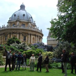 Oxford Walking Tours - Exeter College Garden - Radcliffe Camera in background