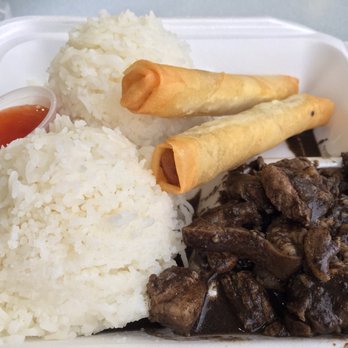 Filipino Kitchen - a plate of food with rice and meat - Food Trucks Near Me Filipino Kitchen - a plate of food with rice and meat - Food Trucks Near Me