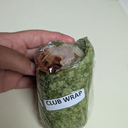 Half of a Turkey Club Wrap (other half already eaten) it was delish and filling