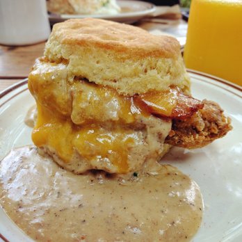 Pine State Biscuits - The Reggie (fried chicken, cheese, bacon, sausage gravy) - Southern Near Me - Portland, Oregon Pine State Biscuits - The Reggie (fried chicken, cheese, bacon, sausage gravy) - Southern Near Me - Portland, Oregon