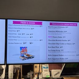 Sides shakes drinks & desserts menu as of Sept 2025