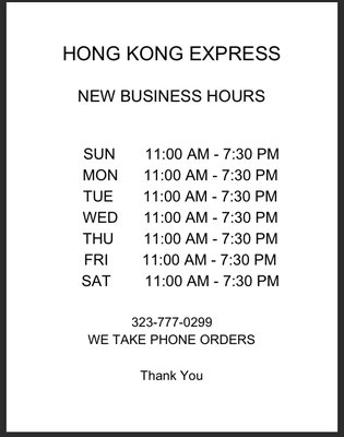 Menu photo 6 Hong Kong Express Los Angeles, CA