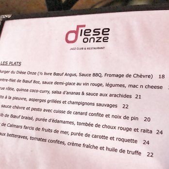 Diese Onze - Menu - risotto! - Jazz & Blues Near Me - Montreal, Quebec Diese Onze - Menu - risotto! - Jazz & Blues Near Me - Montreal, Quebec