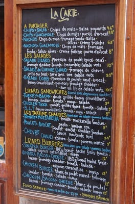 Menu photo 8 The Lizard Lounge Paris, 75