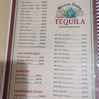 Casa Tequila - Menu - Mexican Near Me - Grandview, Washington