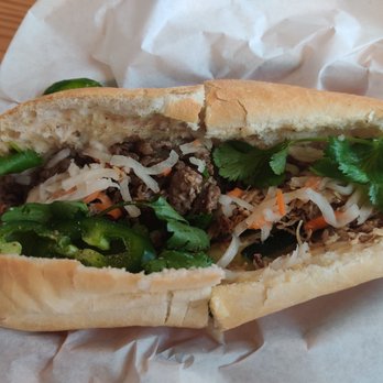 Baguette & Tea - Lemon grass beef on left and chicken on right - Coffee & Tea Near Me - Houston, Texas Baguette & Tea - Lemon grass beef on left and chicken on right - Coffee & Tea Near Me - Houston, Texas