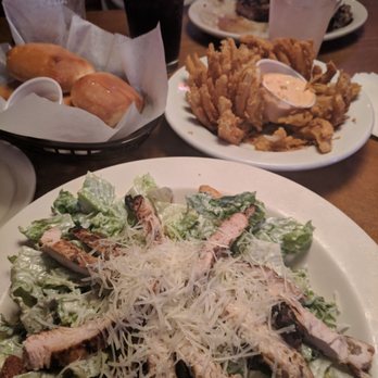 Texas Roadhouse - Ceasar salad, blooming onion, and rolls. Yum! - Steakhouses Near Me - Pigeon Forge, Tennessee