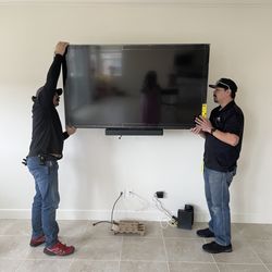 Best Buy - A Sony 65 going up in my brand new home. Bose Sound Bar and Full rotating mount. A fantastic install Nick & Ron.