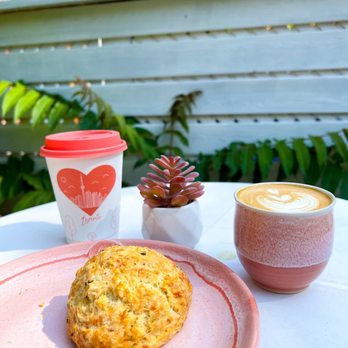 Found Coffee - Bellwoods - Herb & Cheddar Scone, Oat Latte, The Doctor (8 oz). - Coffee & Tea Near Me - Toronto, Ontario