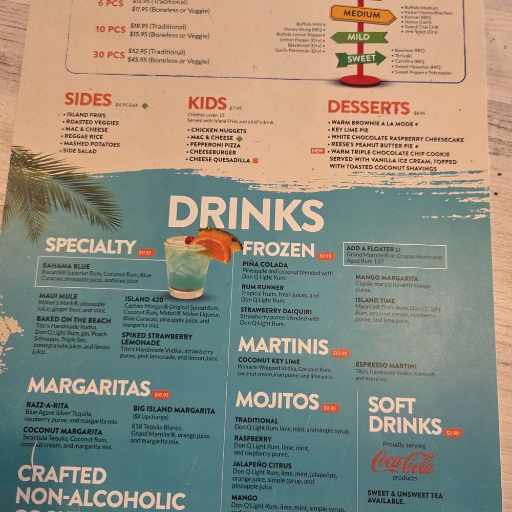 Island Wing - Specialty Bevvie choices. Plus a full bar and 20 taps. - American Near Me - Jacksonville, Florida