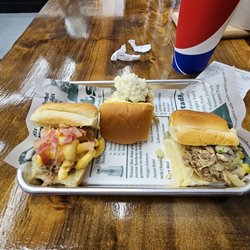 Rush County Smokehouse - The pork slider Trio.