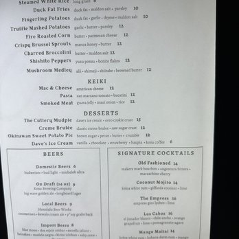 The Cutlery - Menu - Steakhouses Near Me - Honolulu, Hawaii
