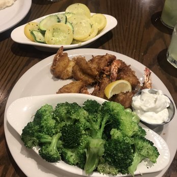 River City Grille - Coconut shrimp, broccoli, and zucchini - American Near Me - Marble Falls, Texas River City Grille - Coconut shrimp, broccoli, and zucchini - American Near Me - Marble Falls, Texas